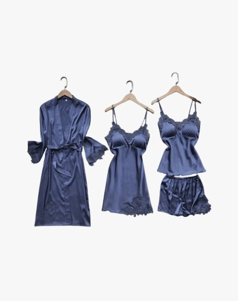 4-Piece Premium Silk Jersey Nighty Set for Women – Elegant and Comfortable Sleepwear, Perfect for Relaxation and Daily Nightwear in Standard Size