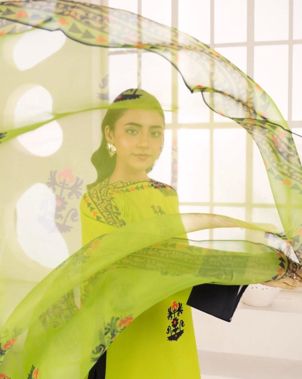 Zest Tribal Swiss Lawn 3Pc Set – Front & Back Digital Printed Long Shirt with Flapper Dupatta | August Arrival 2025