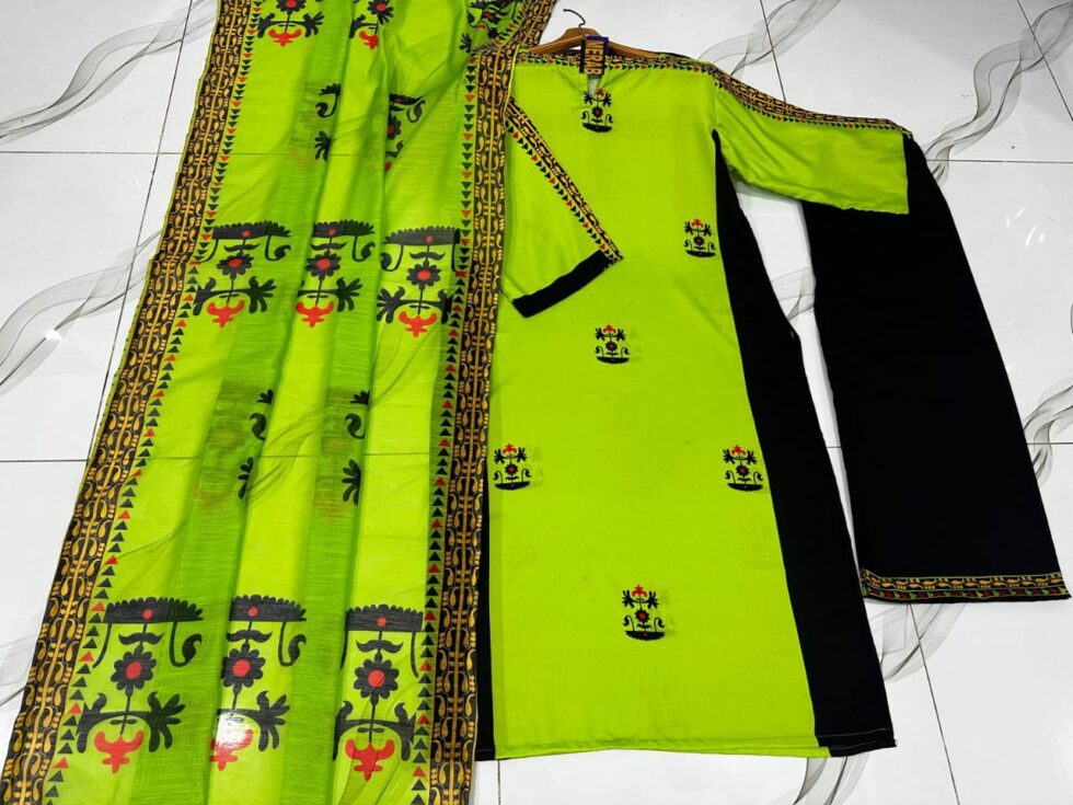 Zest Tribal Swiss Lawn 3Pc Set – Front & Back Digital Printed Long Shirt with Flapper Dupatta | August Arrival 2025